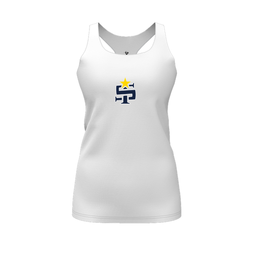 [CUS-DFW-RCBK-PER-WHT-FYS-LOGO1] Racerback Tank Top (Female Youth S, White, Logo 1)